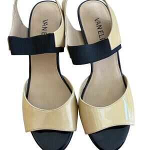 Vaneli Women's Patent Leather Open Toe Heels